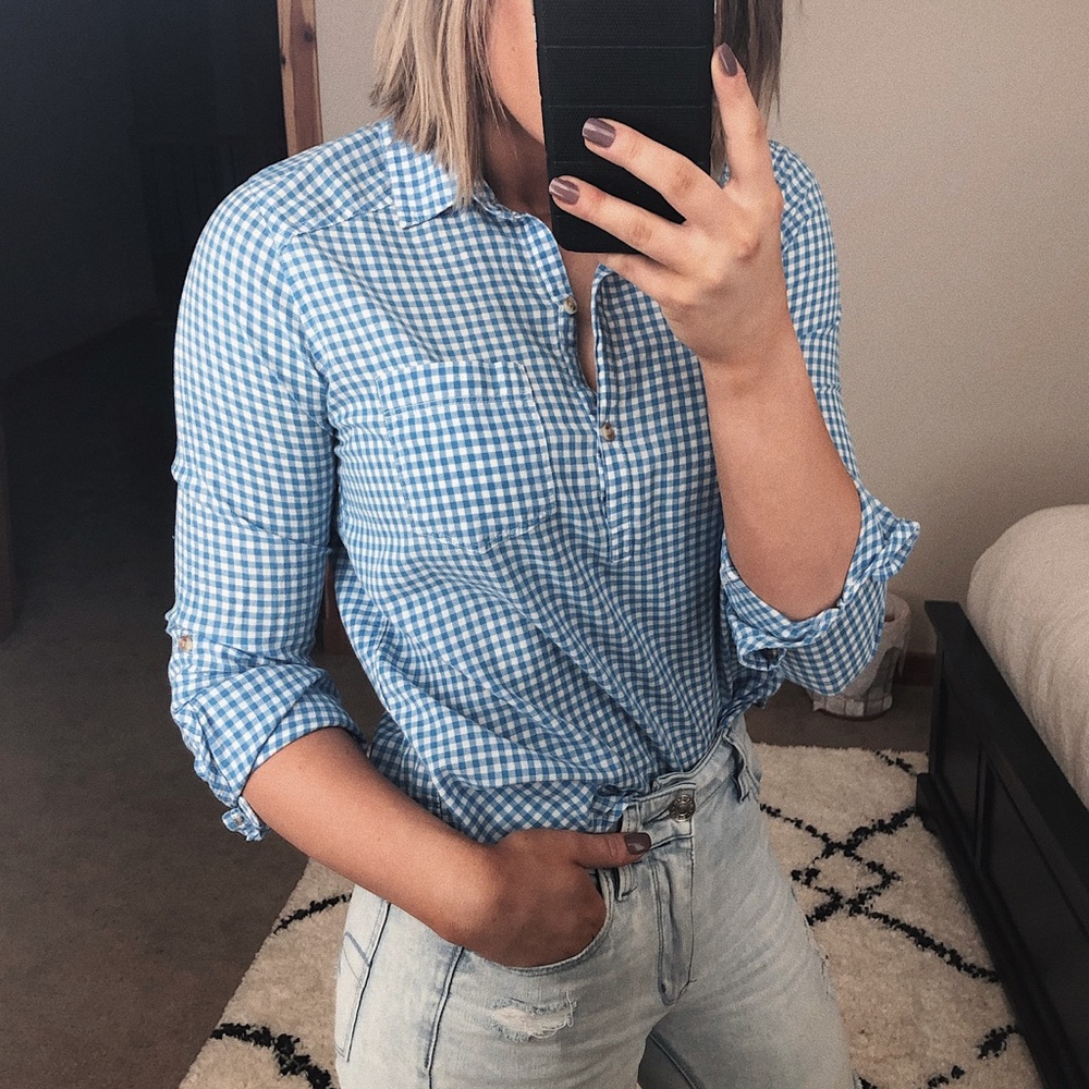 Hollister Plaid Blouse